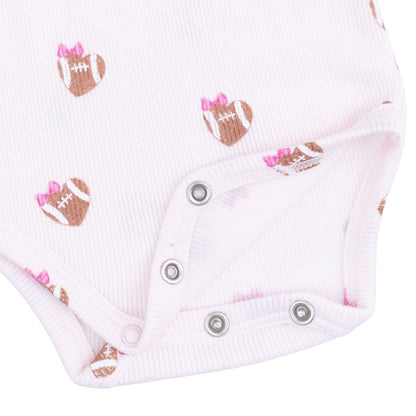 Mini Football Hearts - Long Sleeve Bodysuit