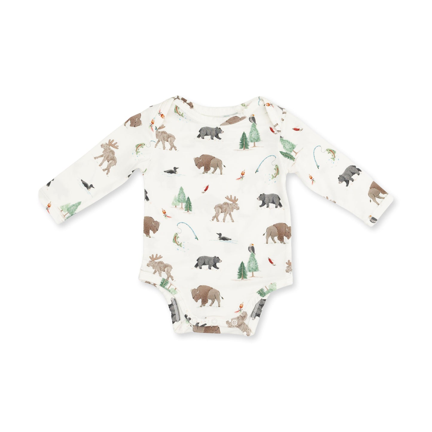 Northern Woodland Animals - Long Sleeve Bodysuit
