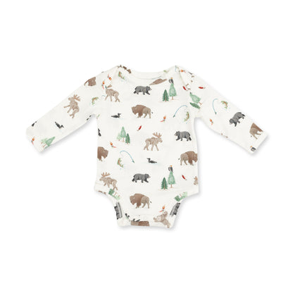 Northern Woodland Animals - Long Sleeve Bodysuit