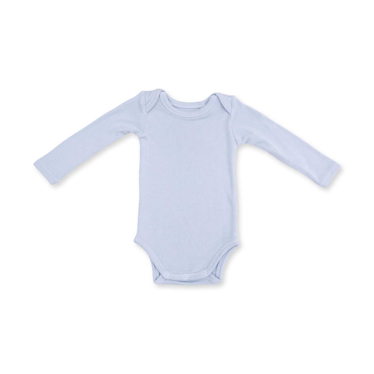 Solid Sheer Blue Rib - Long Sleeve Bodysuit