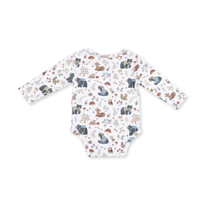 Southern Woodland Animals Green - Long Sleeve Bodysuit