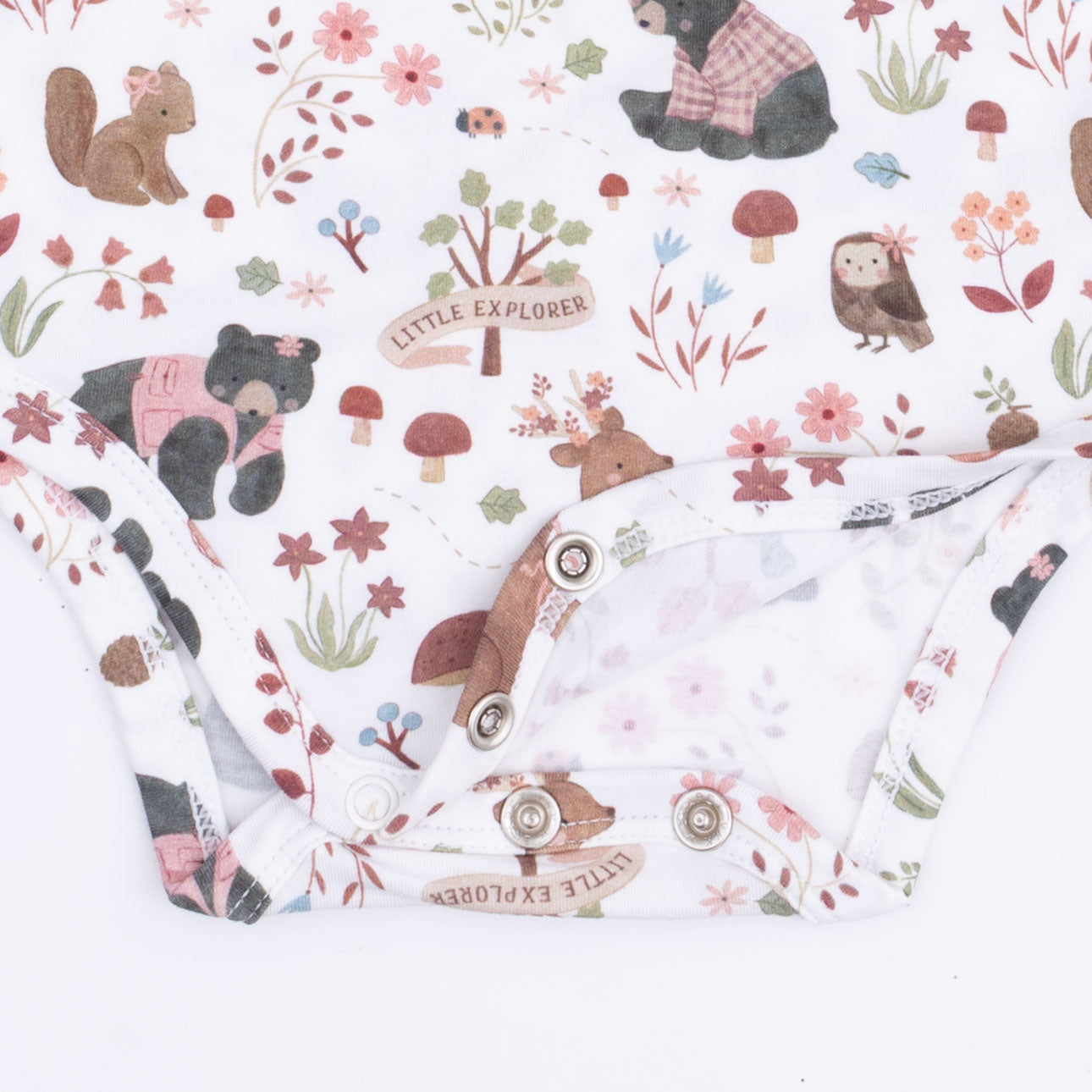 Southern Woodland Animals Pink - Long Sleeve Bodysuit
