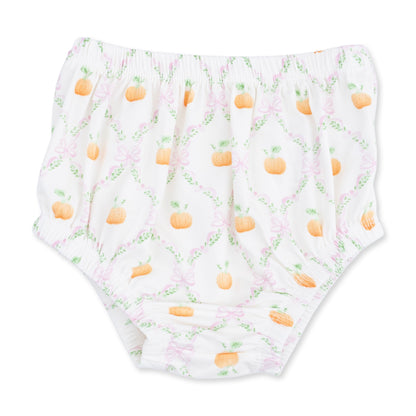 Pretty Pumpkin Trellis - Jane Puff Sleeve Bishop Dress and Bloomer