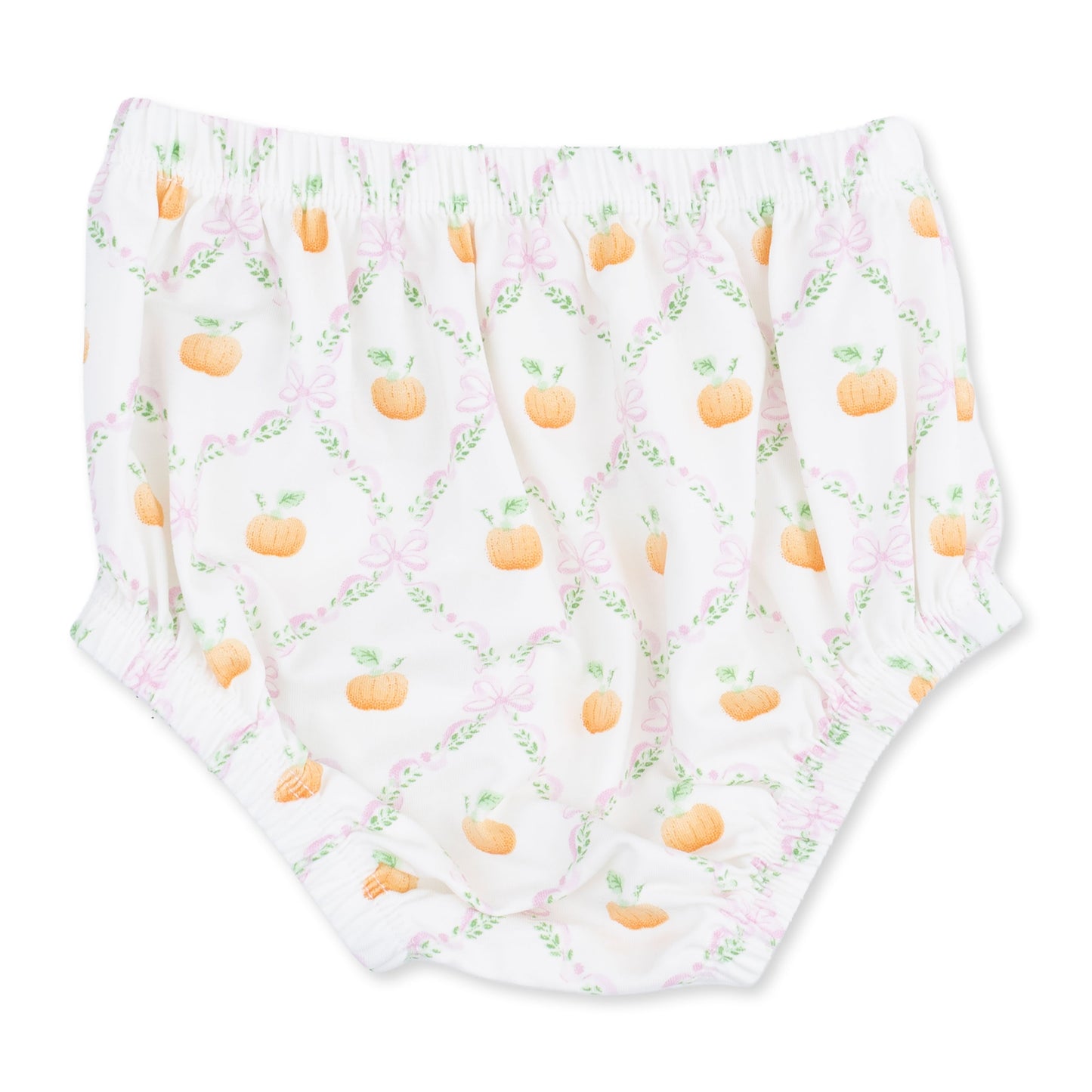 Pretty Pumpkin Trellis - Jane Puff Sleeve Bishop Dress and Bloomer