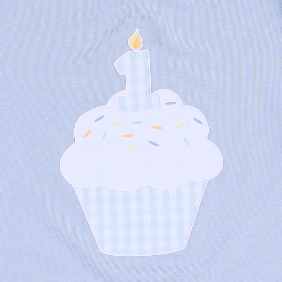 Birthday - First Birthday Blue Long Sleeve Bodysuit