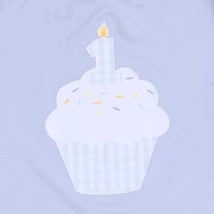 Birthday - First Birthday Blue Long Sleeve Bodysuit