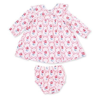 Leslie Rose - Sofia Dress with Oversize Collar and Bloomer