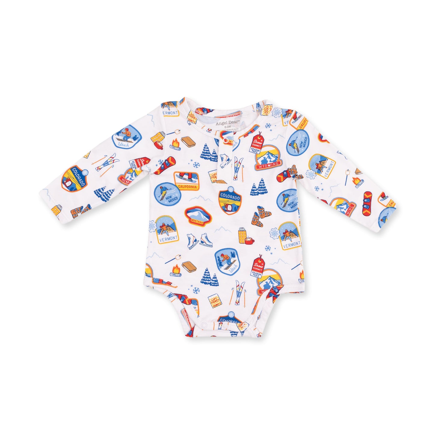 Vintage Ski Patches - Henley Bodysuit