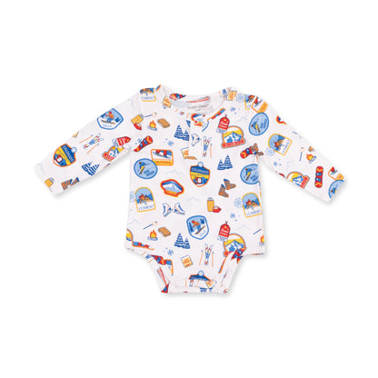 Vintage Ski Patches - Henley Bodysuit