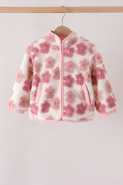 Floral print fleece jacket