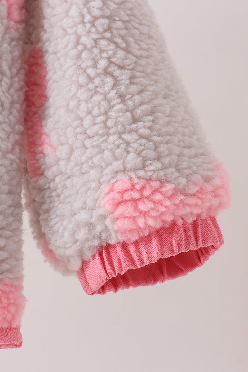 Pink bow fleece jacket