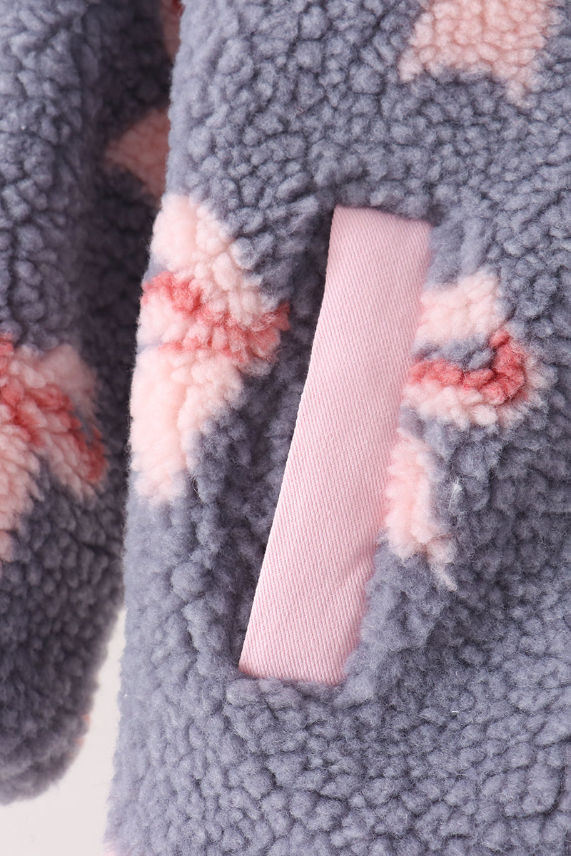 Blue bow fleece jacket