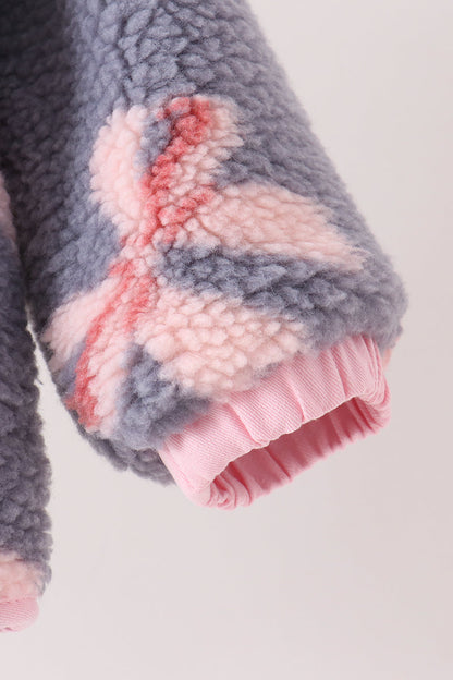 Blue bow fleece jacket