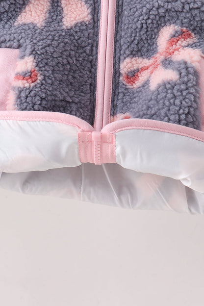 Blue bow fleece jacket