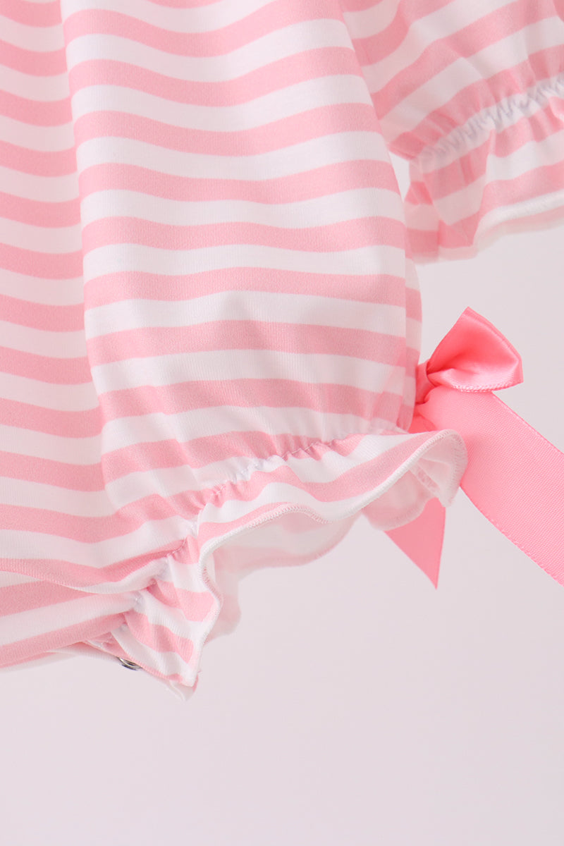 Pink Stripe Princess Embroidery Bubble