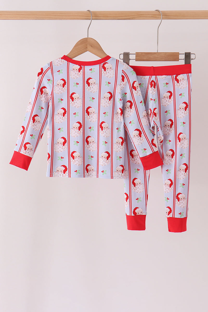 Blue santa claus bamboo pajama set