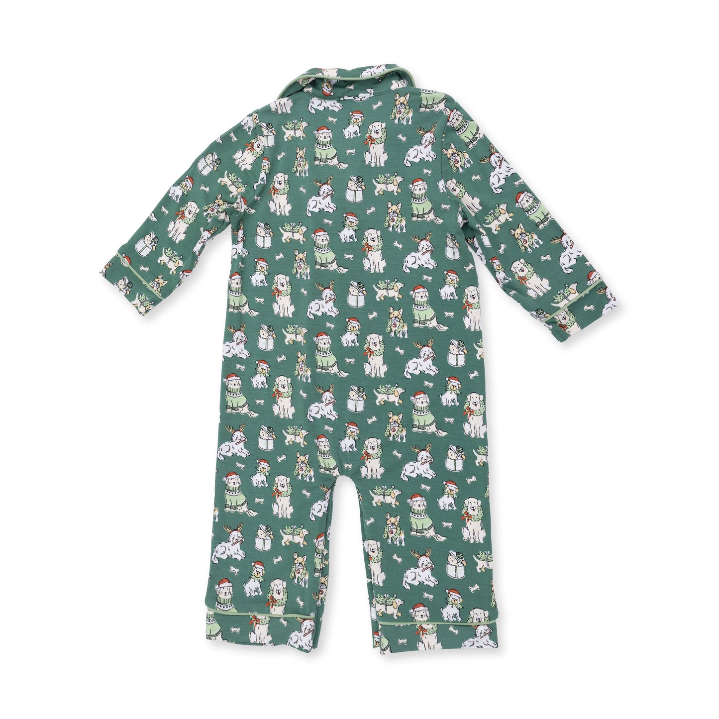 Christmas Dogs Uni - Long Sleeve Coat Style Romper
