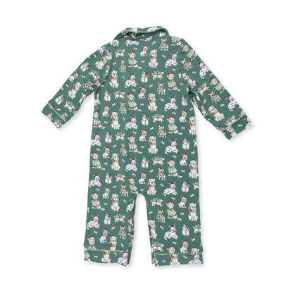Christmas Dogs Uni - Long Sleeve Coat Style Romper