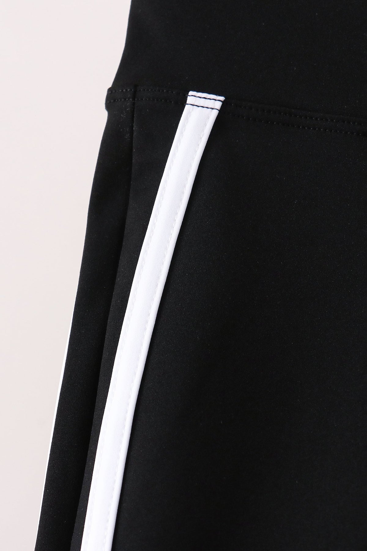 Black Flare Double Side Stripe Active Pants