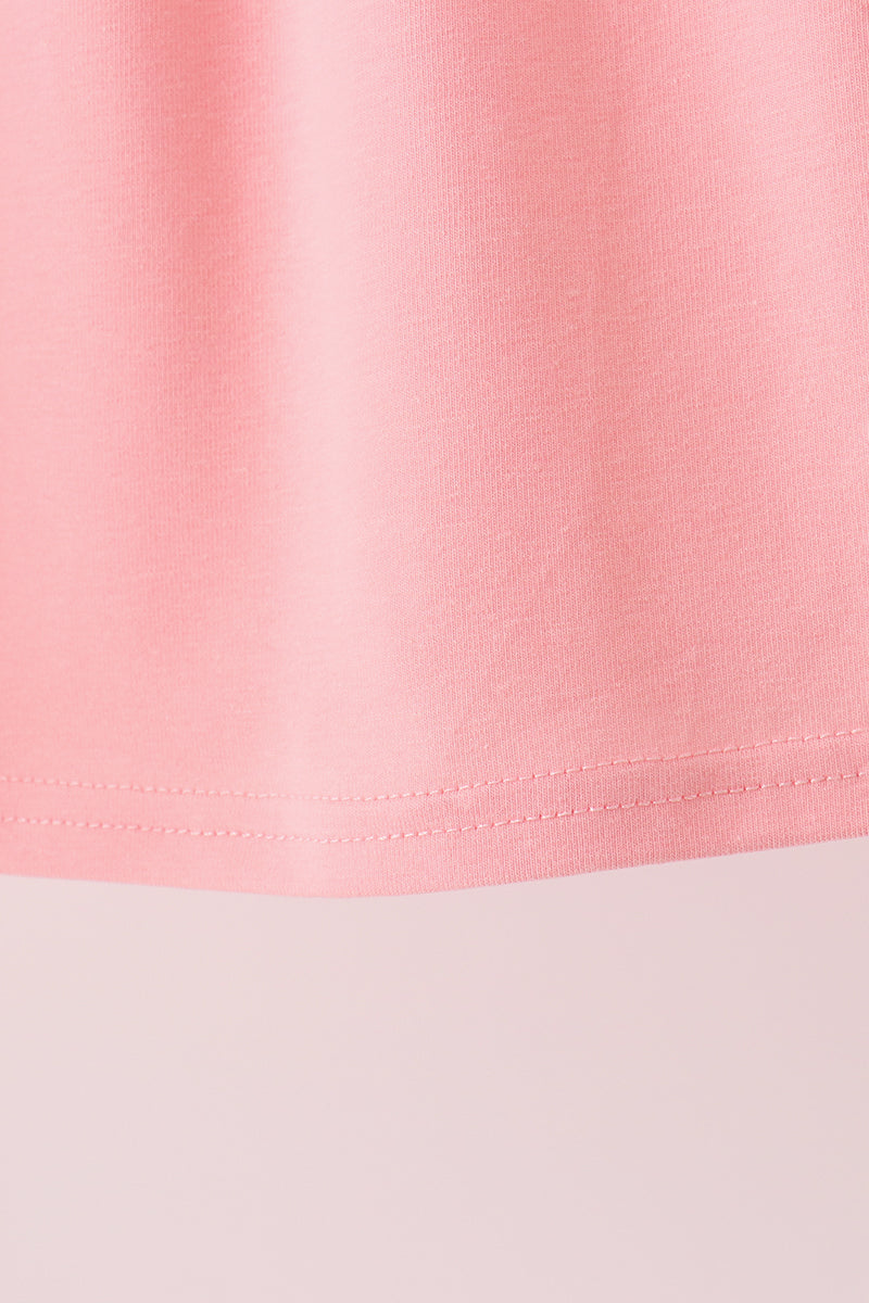 Pink pumpkin embroidery dress