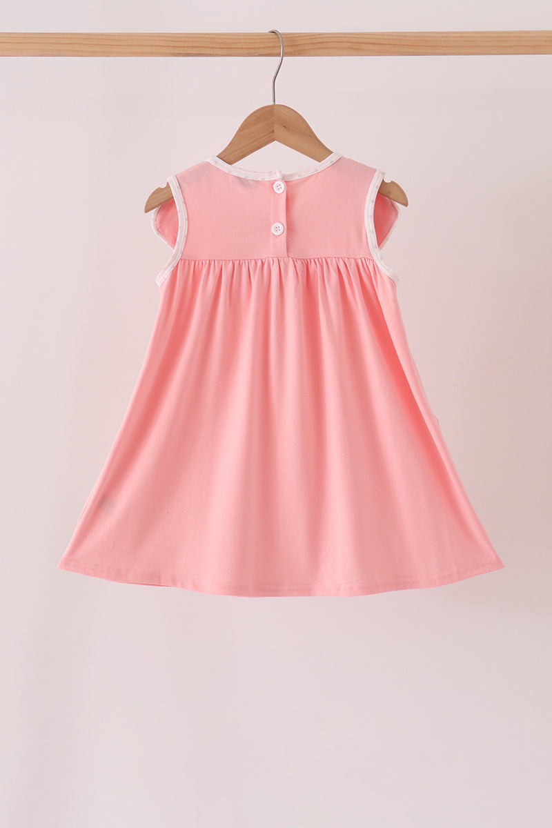 Pink pumpkin embroidery dress