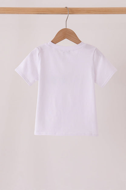 Blue pumpkin embroidery top