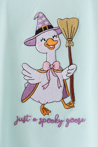 Blue goose embroidery bubble