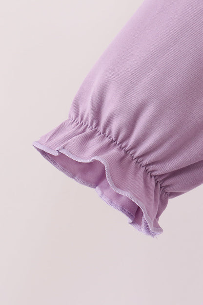Purple goose embroidery top