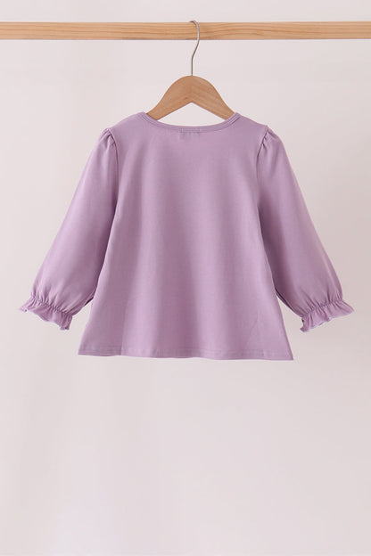 Purple goose embroidery top