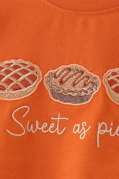 Sweet as pie embroidery top