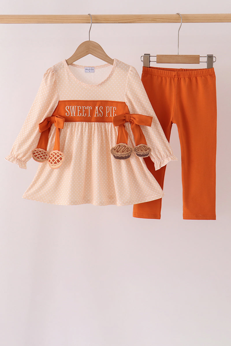 Sweet as pie embroidery pants set