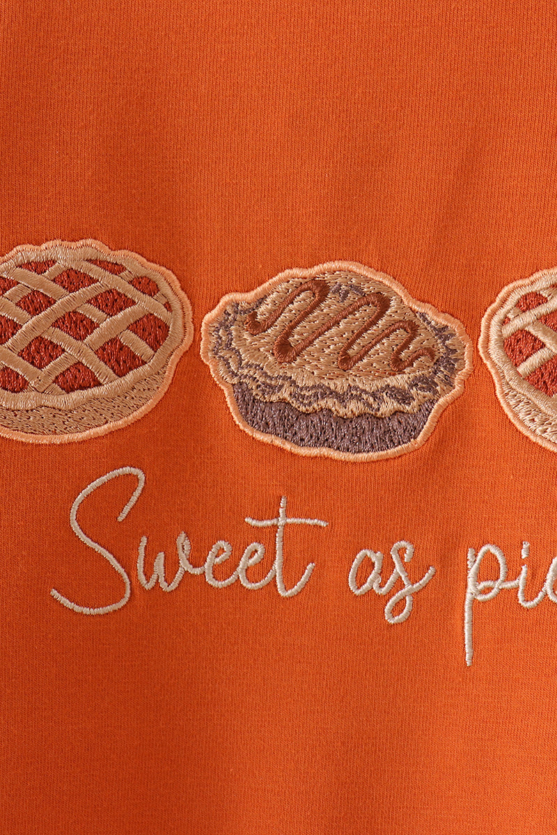 Sweet as pie embroidery romper