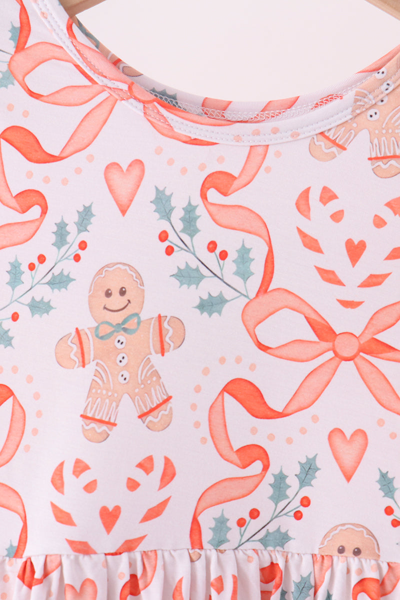 Coral gingerbread bamboo pants set