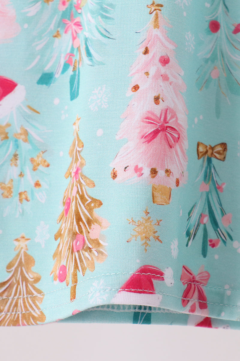 Green christmas tree bamboo pajama set