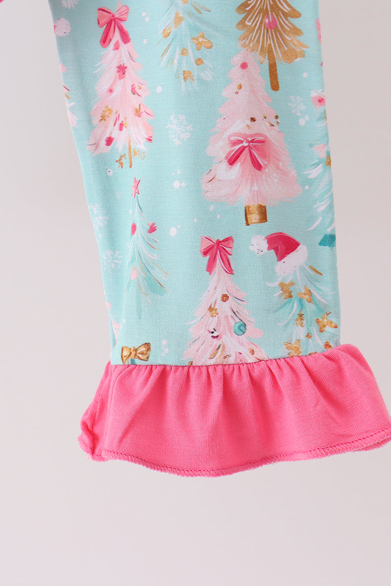 Green christmas tree bamboo pajama set