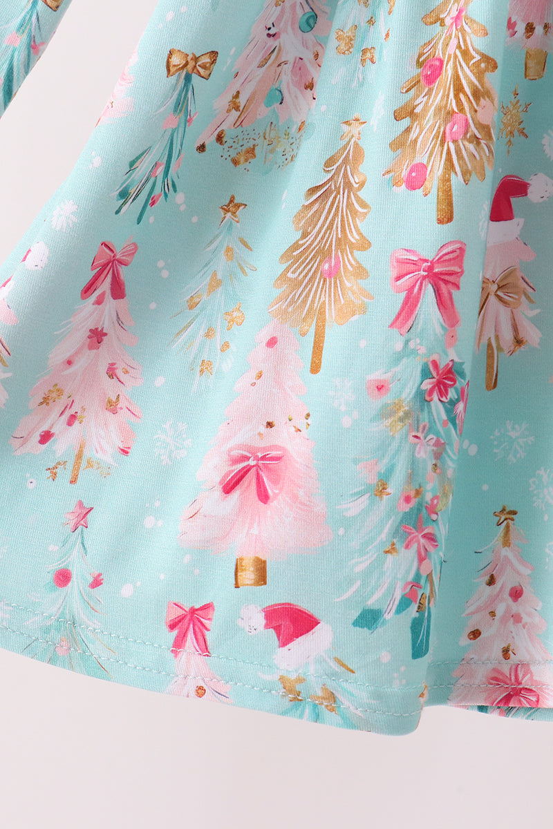 Green christmas tree bamboo pants set
