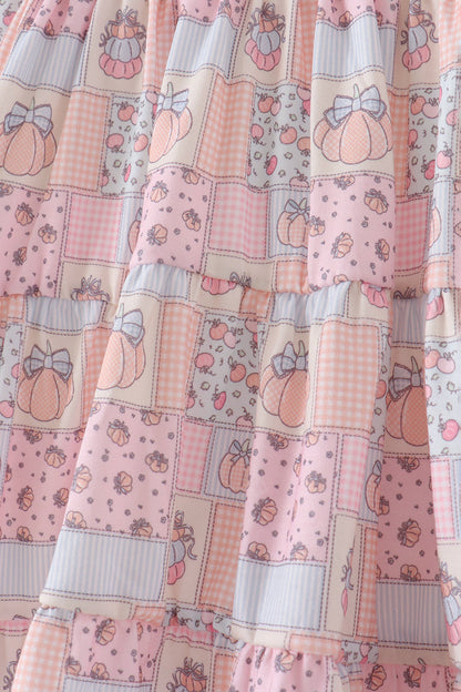 Pink pumpkin smocked mom&me dress