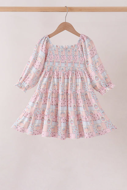 Pink pumpkin smocked mom&me dress