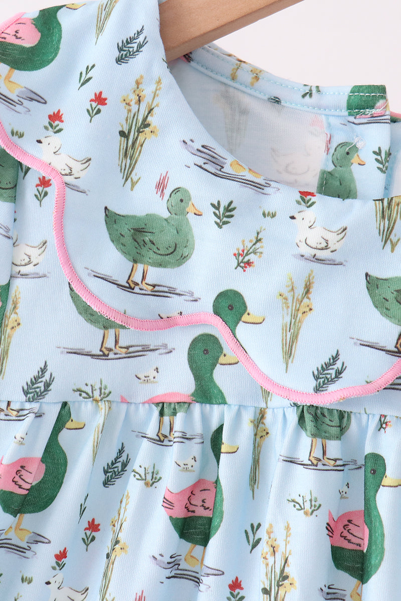 Green mallard ruffle  pants set