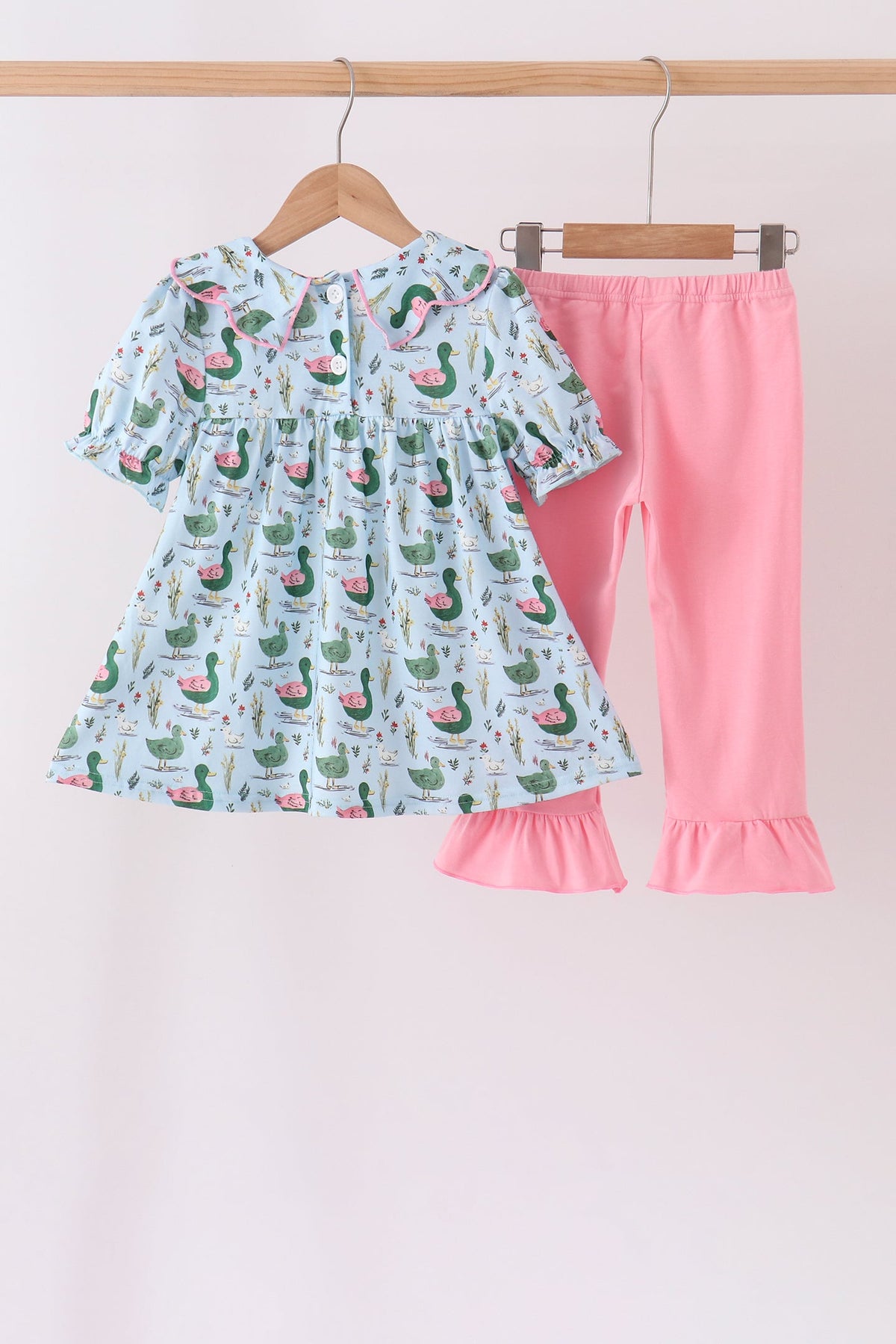 Green mallard ruffle  pants set