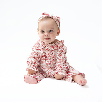 Serene Floral - Long Sleeve Ruffle Collar Romper
