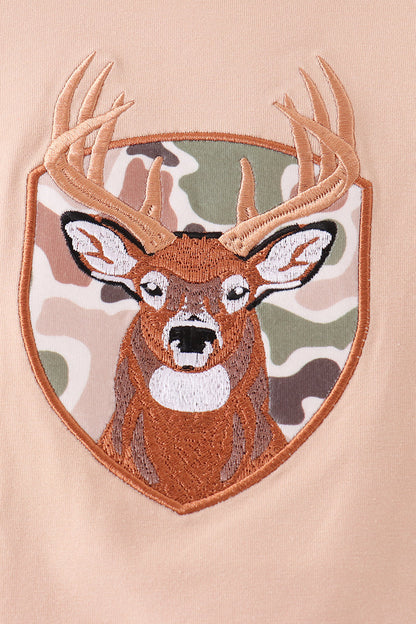 Camo Deer Applique Hoodie