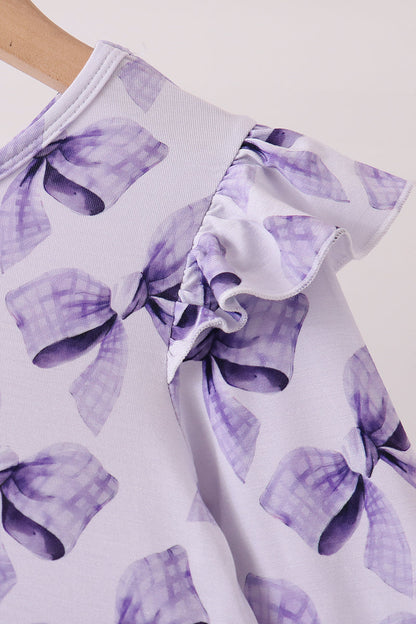 Purple Bow Zip Bamboo Dress