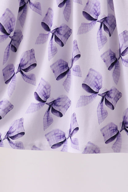Purple Bow Zip Bamboo Dress