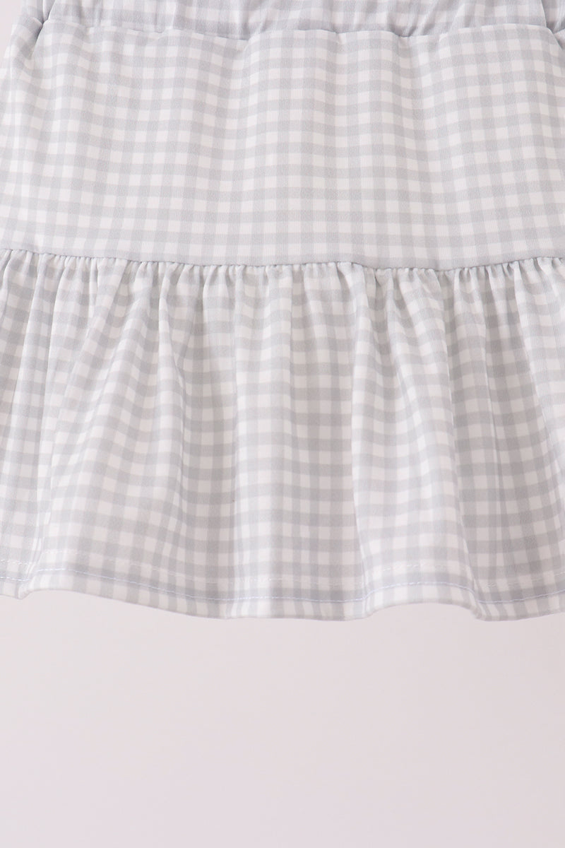 Navy football bow french knot skorts set