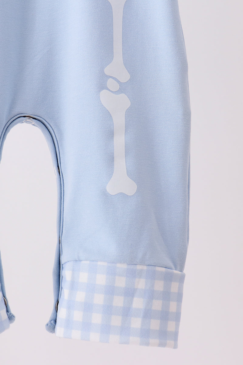 Blue skeleton print romper