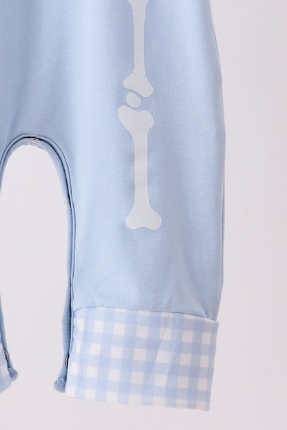 Blue skeleton print romper