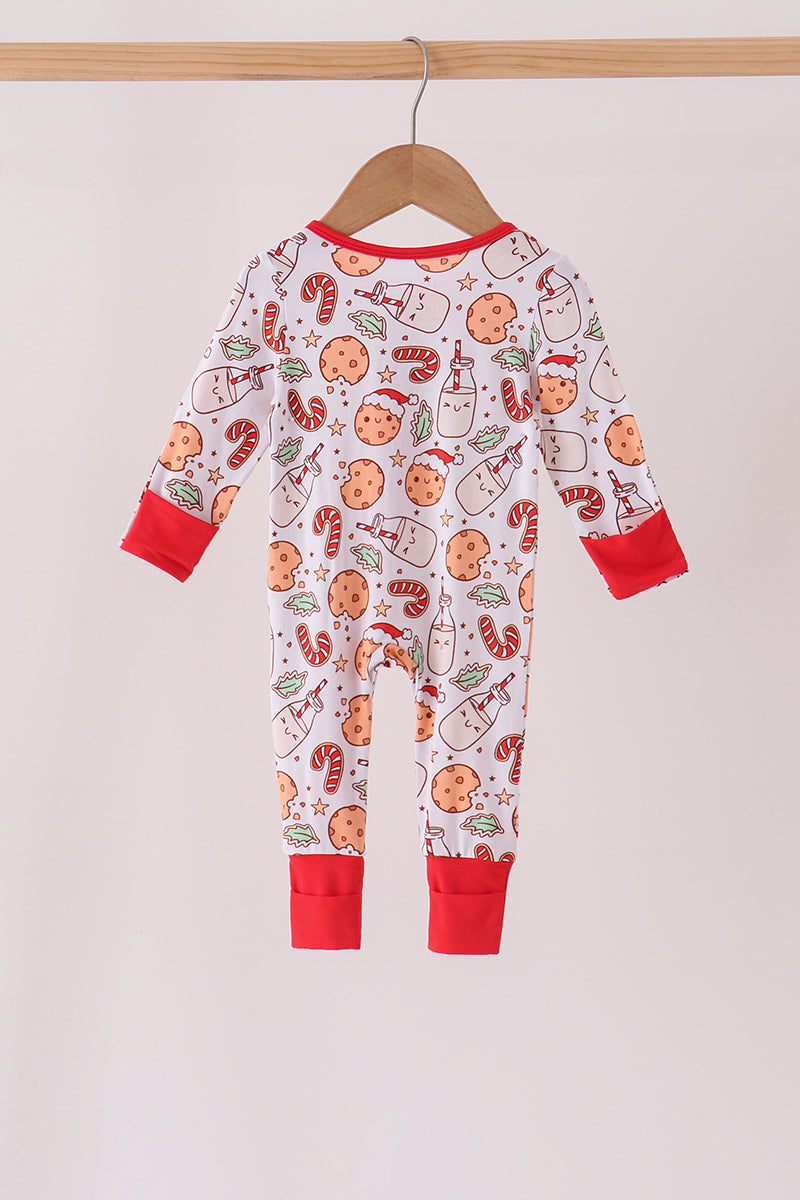 Red milk cookie bamboo romper