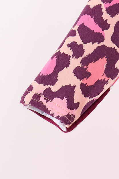 Pink leopard bamboo zipper romper