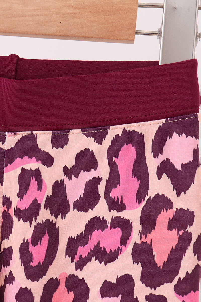 Pink leopard bamboo pajama set